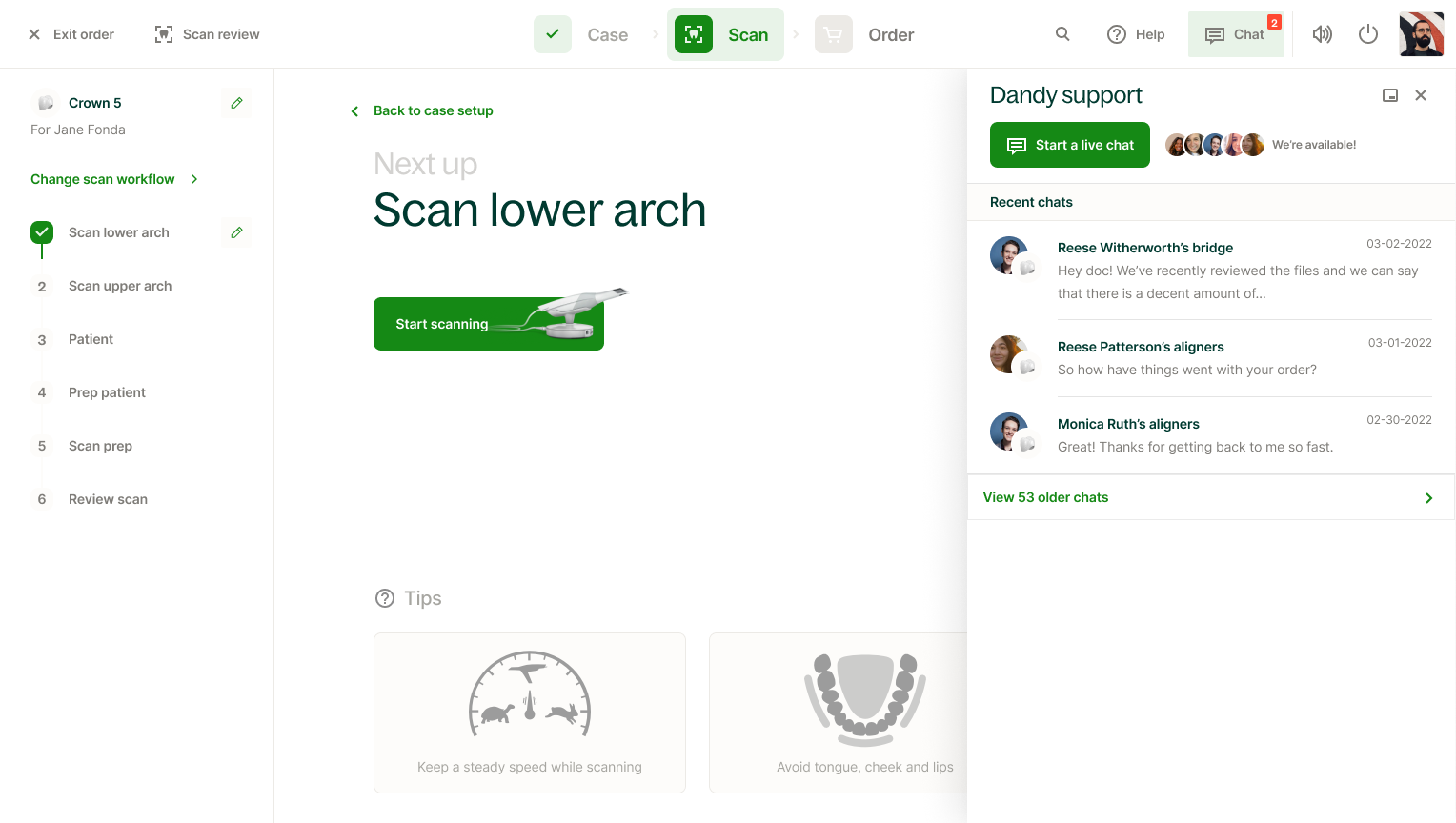 Intuitive intraoral scanning user interface