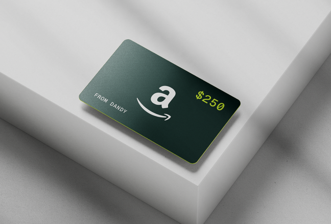 250 amazon giftcard from Dandy